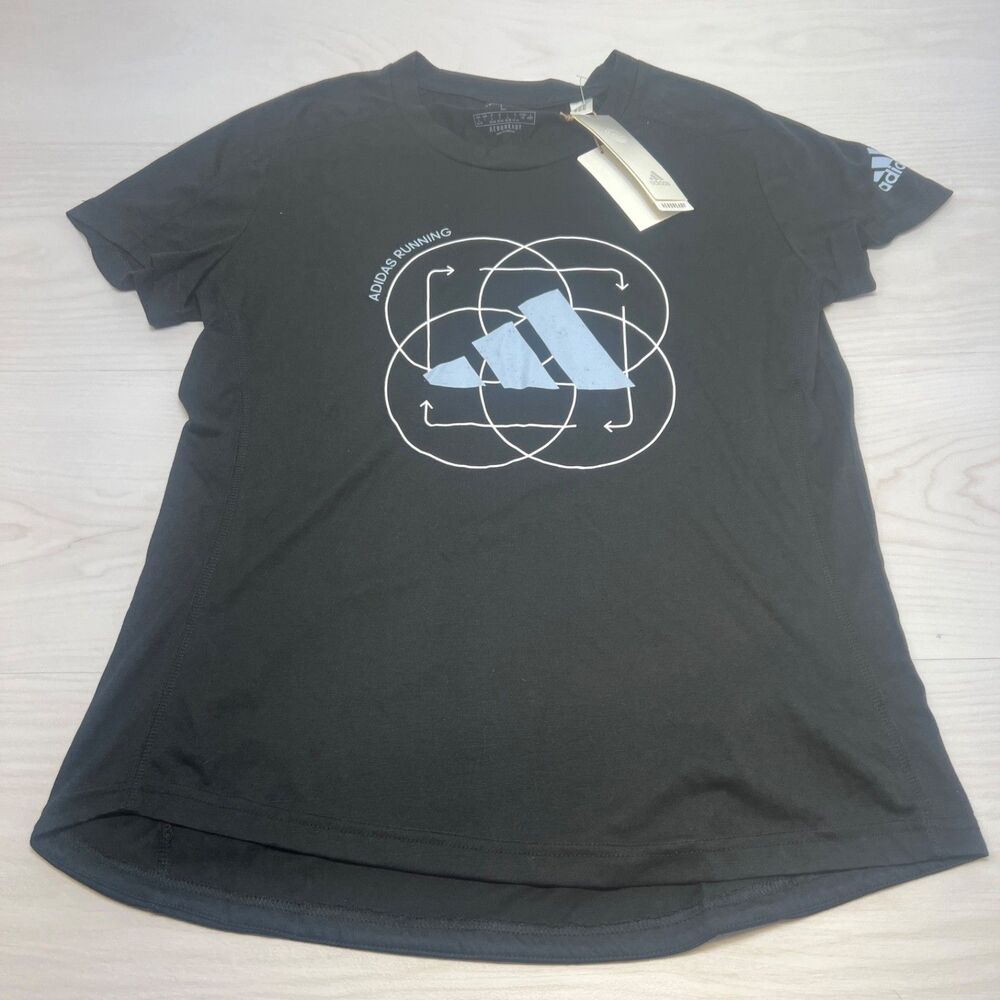 ADIDAS Womens AEROREADY PRIMEGREEN Black Tee Shirt‎ Size Large